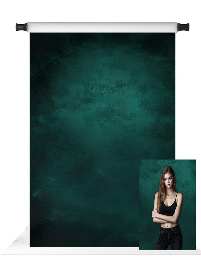 كيت خلفية تصوير كيت الخضراء المجردة مقاس 5 × 7 قدم، خلفية ذات نسيج أخضر داكن للصور الشخصية، دعائم استوديو الصور - Image 1